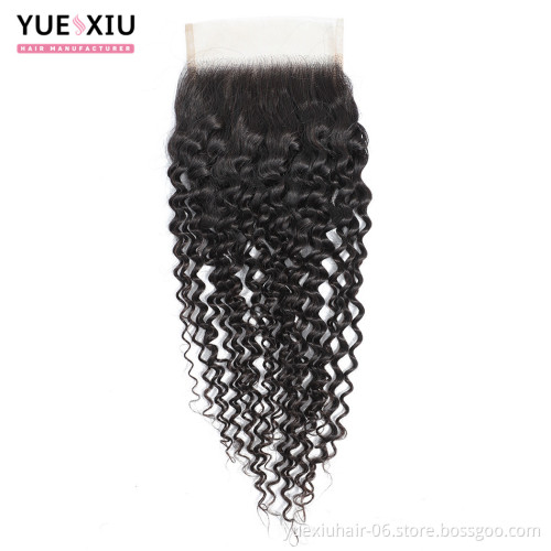 Free Parting 130% Density Unprocessed Virgin Human Hair Lace Closure With Baby Hair